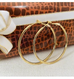 Rose Gold Hoop Earrings for Women, Fashion Round Lightweight Hoops Earrings Gift White Gold Rose Gold Plated 40mm - 50mm - 60...