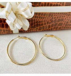 Rose Gold Hoop Earrings for Women, Fashion Round Lightweight Hoops Earrings Gift White Gold Rose Gold Plated 40mm - 50mm - 60...