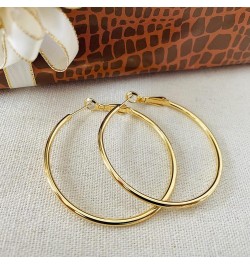 Rose Gold Hoop Earrings for Women, Fashion Round Lightweight Hoops Earrings Gift White Gold Rose Gold Plated 40mm - 50mm - 60...