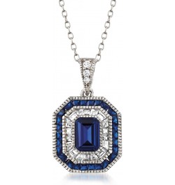 1.80 ct. t.w. Simulated Sapphire and .52 ct. t.w. CZ Pendant Necklace in Sterling Silver. 18 inches $30.14 Necklaces