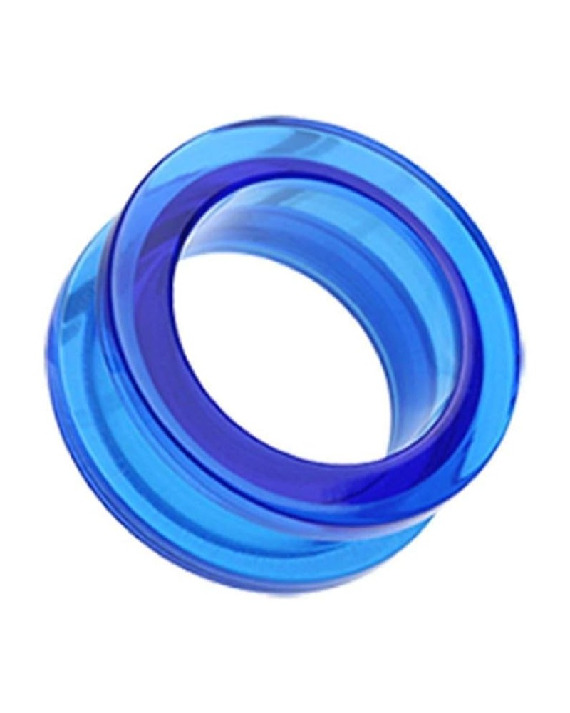 Basic Acrylic Screw-Fit Ear Gauge Tunnel Plug 3/4" (19mm), Blue $9.35 Body Jewelry