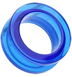 Basic Acrylic Screw-Fit Ear Gauge Tunnel Plug 3/4" (19mm), Blue $9.35 Body Jewelry