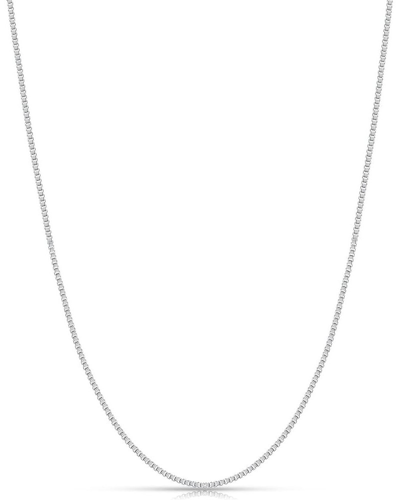 1.2mm Box Chain Necklace for Women, 16"-24" 18K Gold and Silver Plated Necklace Chain for Women, Thin Stainless Steel Chain W...