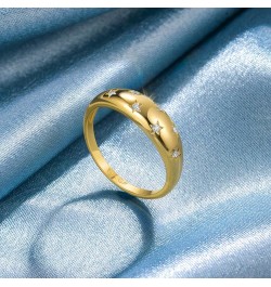 Chunky Gold Plated Rings for Women - Trendy Cubic Zirconia 14k Gold Filled Stackable Rings Gold Star Ring $10.35 Rings