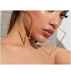 Oversize Geometric Big Hoop Earrings for Women Basketball Exaggerated Large Square Earrings Punk Jewelry Valentines Day (Meta...