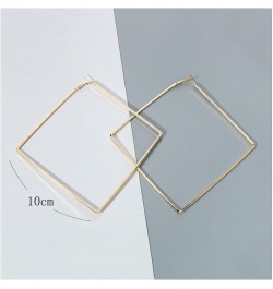 Oversize Geometric Big Hoop Earrings for Women Basketball Exaggerated Large Square Earrings Punk Jewelry Valentines Day (Meta...