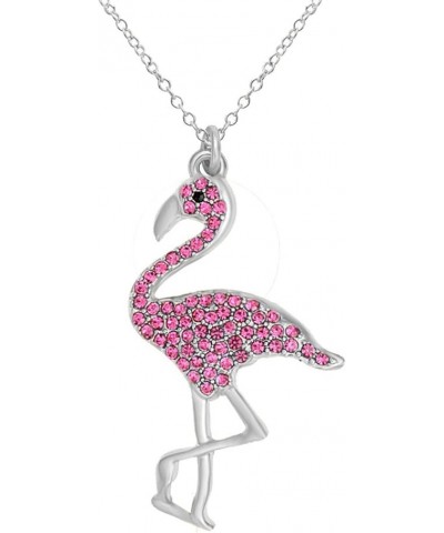 Full Rhinestone Flamingo Bird Pendant Necklace for Women 18 1 Pcs pack silver crystal style $7.50 Necklaces