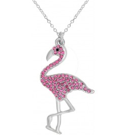 Full Rhinestone Flamingo Bird Pendant Necklace for Women 18 1 Pcs pack silver crystal style $7.50 Necklaces