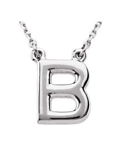 Block Alphabet Initial Letter A Charm Pendant Chain Necklace 16" (10mm x 8.7mm) B 16" - 925 Sterling Silver $111.54 Necklaces