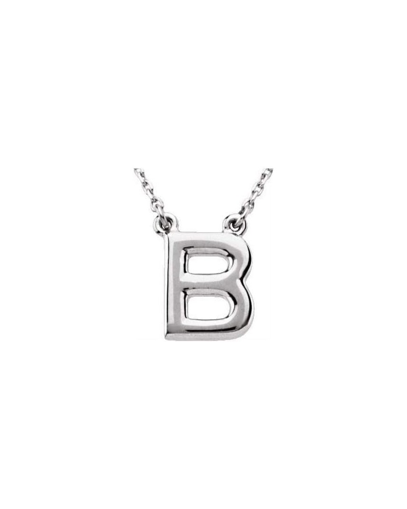 Block Alphabet Initial Letter A Charm Pendant Chain Necklace 16" (10mm x 8.7mm) B 16" - 925 Sterling Silver $111.54 Necklaces