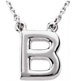 Block Alphabet Initial Letter A Charm Pendant Chain Necklace 16" (10mm x 8.7mm) B 16" - 925 Sterling Silver $111.54 Necklaces