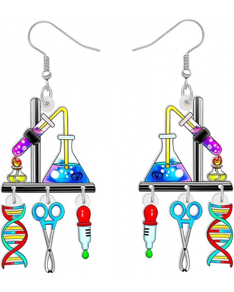 Cute Acrylic Teacher Earrings Back to School Dangle Fun Math Art Teacher Jewelry for Women Girls Kids Bulk Chemistry D $7.97 ...