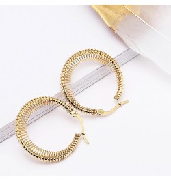 Gold Hoop Earrings For Women 14K Gold Plated Braided Filigree Chunky Hoop Earrings For Women Hypoallergenic Dangle Earrings T...