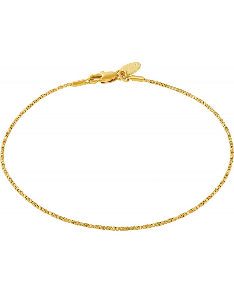 Twisted Box Chain Anklet for Women and Men 24k Real Gold Plated Gold 10.0 Inches $12.48 Anklets