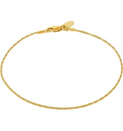 Twisted Box Chain Anklet for Women and Men 24k Real Gold Plated Gold 10.0 Inches $12.48 Anklets