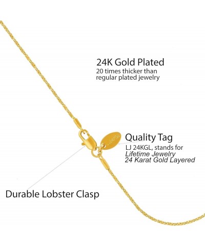 Twisted Box Chain Anklet for Women and Men 24k Real Gold Plated Gold 10.0 Inches $12.48 Anklets