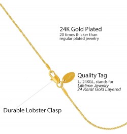 Twisted Box Chain Anklet for Women and Men 24k Real Gold Plated Gold 10.0 Inches $12.48 Anklets