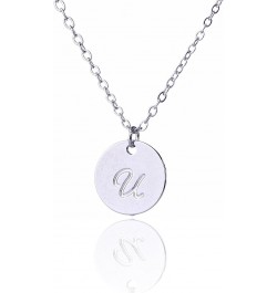 Personalized Birthstone Initial A Necklace Engraved Disc Danity Pendant Necklaces Silver U $8.79 Necklaces