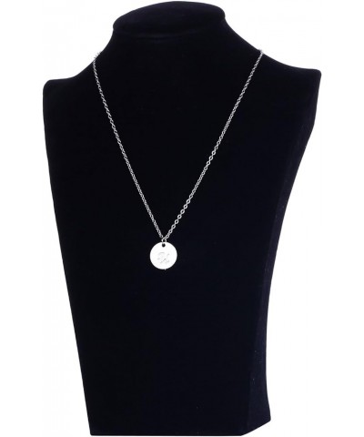 Personalized Birthstone Initial A Necklace Engraved Disc Danity Pendant Necklaces Silver U $8.79 Necklaces