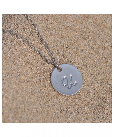 Personalized Birthstone Initial A Necklace Engraved Disc Danity Pendant Necklaces Silver U $8.79 Necklaces