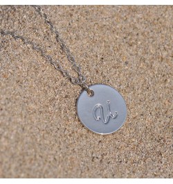 Personalized Birthstone Initial A Necklace Engraved Disc Danity Pendant Necklaces Silver U $8.79 Necklaces