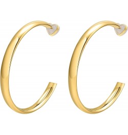 Surgical Steel Hoop Earrings for Women : Women's Chunky Open 18K Gold Plated Hoop Earrings Jewelry Gift for Girls,Trendy hypo...