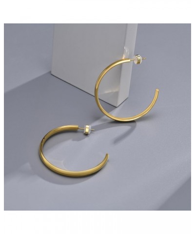 Surgical Steel Hoop Earrings for Women : Women's Chunky Open 18K Gold Plated Hoop Earrings Jewelry Gift for Girls,Trendy hypo...