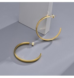 Surgical Steel Hoop Earrings for Women : Women's Chunky Open 18K Gold Plated Hoop Earrings Jewelry Gift for Girls,Trendy hypo...