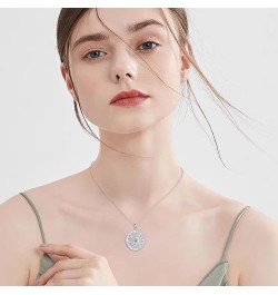 925 Sterling Silver Compass Necklace with Zodiac Graduation Gifts for Women Genuine Birthstone Compass Jewelry for Teen Girls...