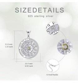 925 Sterling Silver Compass Necklace with Zodiac Graduation Gifts for Women Genuine Birthstone Compass Jewelry for Teen Girls...