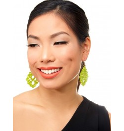 Acrylic Resin Colorful Scroll Design Drop and Dangle Earrings for Women Yellow $13.34 Earrings