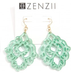 Acrylic Resin Colorful Scroll Design Drop and Dangle Earrings for Women Yellow $13.34 Earrings