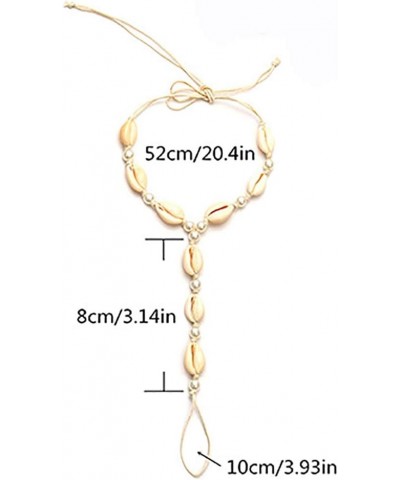 Boho Sea Shell Anklet Barefoot Sandals Pearls Anklets Beach Foot Jewelry for Women and Girls(Pack of 2) $10.43 Anklets