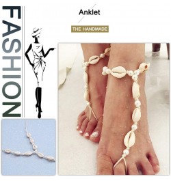 Boho Sea Shell Anklet Barefoot Sandals Pearls Anklets Beach Foot Jewelry for Women and Girls(Pack of 2) $10.43 Anklets