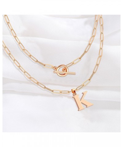 14K Gold Cuban Initial Necklaces for Women Girls | Silver Letter Chunky Chain Choker Rose Gold Necklace Gifts 02-Rose Gold K ...