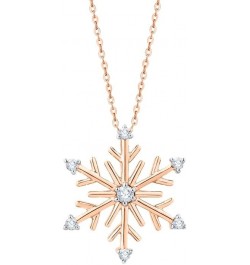 Diamond Snowflake Pendant Necklace in Gold or Sterling Silver (1/10 cttw, G-H, I3-I4) Rose Gold 14k $36.75 Necklaces