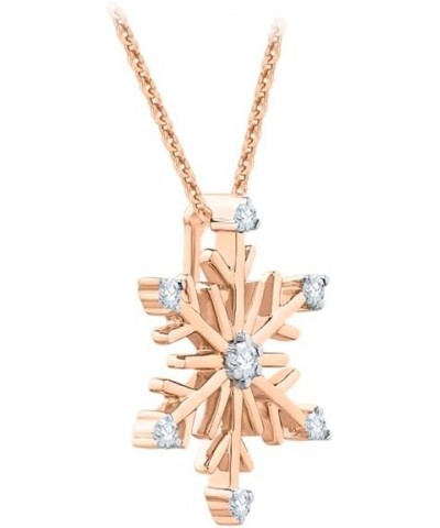 Diamond Snowflake Pendant Necklace in Gold or Sterling Silver (1/10 cttw, G-H, I3-I4) Rose Gold 14k $36.75 Necklaces