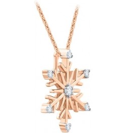 Diamond Snowflake Pendant Necklace in Gold or Sterling Silver (1/10 cttw, G-H, I3-I4) Rose Gold 14k $36.75 Necklaces