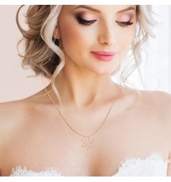 Diamond Snowflake Pendant Necklace in Gold or Sterling Silver (1/10 cttw, G-H, I3-I4) Rose Gold 14k $36.75 Necklaces