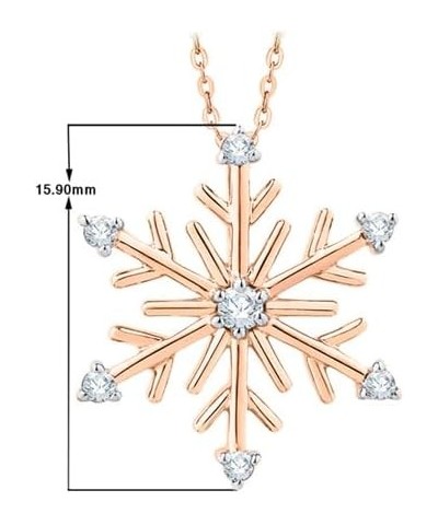 Diamond Snowflake Pendant Necklace in Gold or Sterling Silver (1/10 cttw, G-H, I3-I4) Rose Gold 14k $36.75 Necklaces