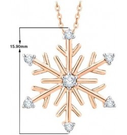 Diamond Snowflake Pendant Necklace in Gold or Sterling Silver (1/10 cttw, G-H, I3-I4) Rose Gold 14k $36.75 Necklaces