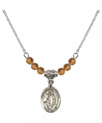 November Birth Month Bead Necklace with Catholic Patron Saint Petite Charm, 18 Inch Saint Anthony of Egypt $32.44 Necklaces