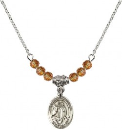 November Birth Month Bead Necklace with Catholic Patron Saint Petite Charm, 18 Inch Saint Anthony of Egypt $32.44 Necklaces