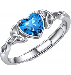 925 Sterling Silver Celtic Trinity Knot/Claddagh Heart Shape Birthstone Promise Ring for Women (withe Gift Box) 12. December ...