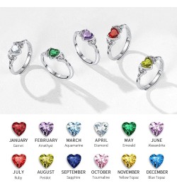 925 Sterling Silver Celtic Trinity Knot/Claddagh Heart Shape Birthstone Promise Ring for Women (withe Gift Box) 12. December ...