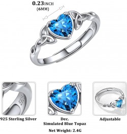 925 Sterling Silver Celtic Trinity Knot/Claddagh Heart Shape Birthstone Promise Ring for Women (withe Gift Box) 12. December ...