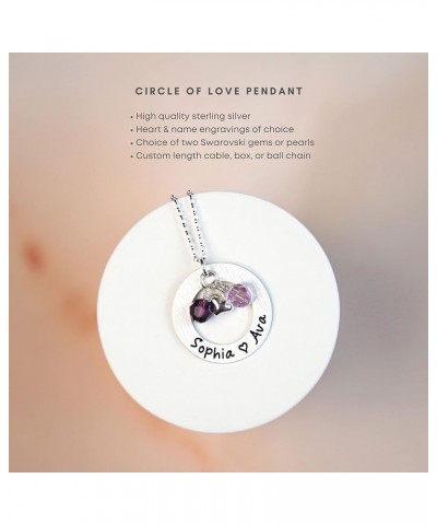 Love Display with Personalized Sterling Silver Round Washer, Hand Finished. Includes up to 4 Swarovski® Birthstones or Pearls...