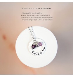 Love Display with Personalized Sterling Silver Round Washer, Hand Finished. Includes up to 4 Swarovski® Birthstones or Pearls...