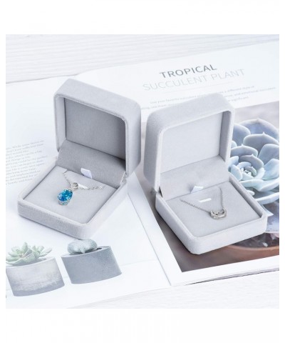 Classic Velvet Jewelry Gift Box Case for Necklace Pendant (Blue) Gray $8.11 Necklaces