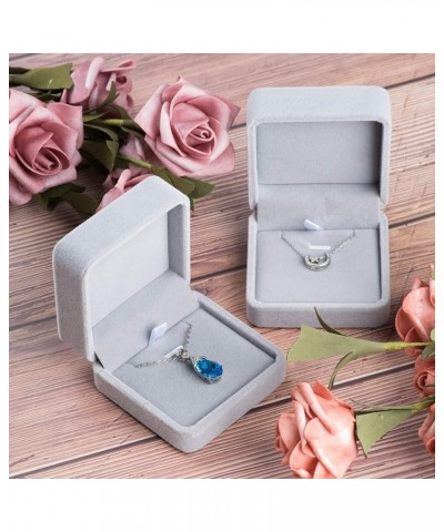 Classic Velvet Jewelry Gift Box Case for Necklace Pendant (Blue) Gray $8.11 Necklaces